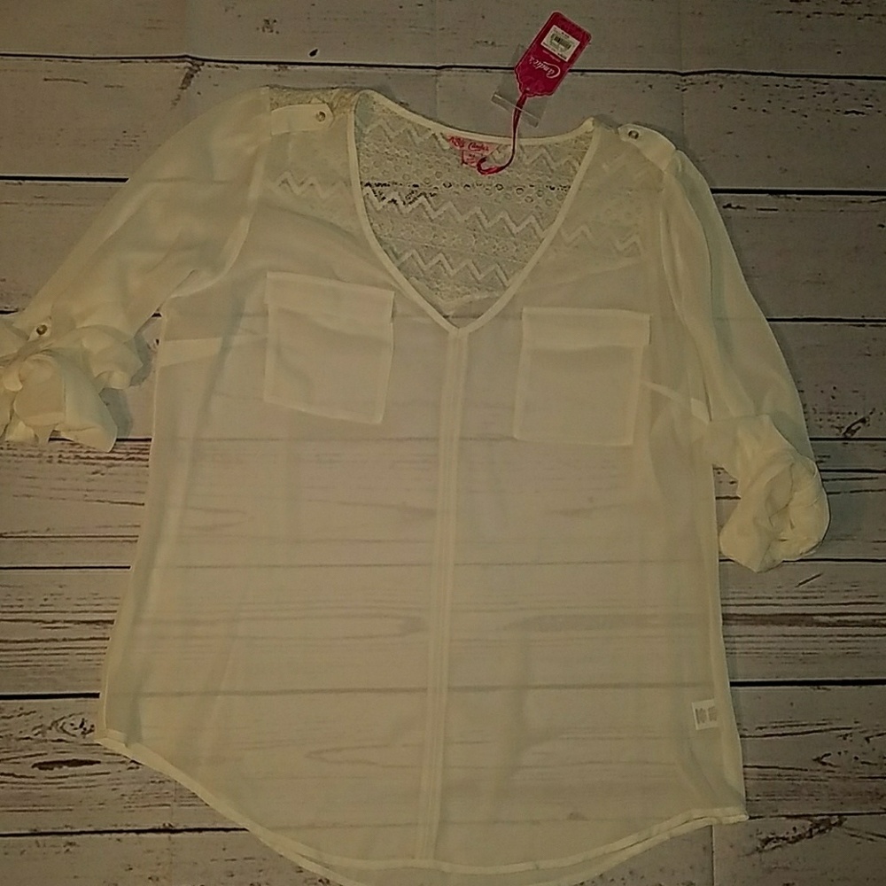 Candie's Sheer Lace Blouse
